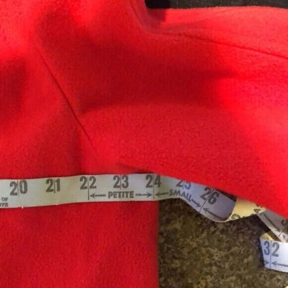 Vintage Penguin Red 100% Pure Wool Over Coat Plaid Lining Size 16 Made in USA - Picture 9 of 9